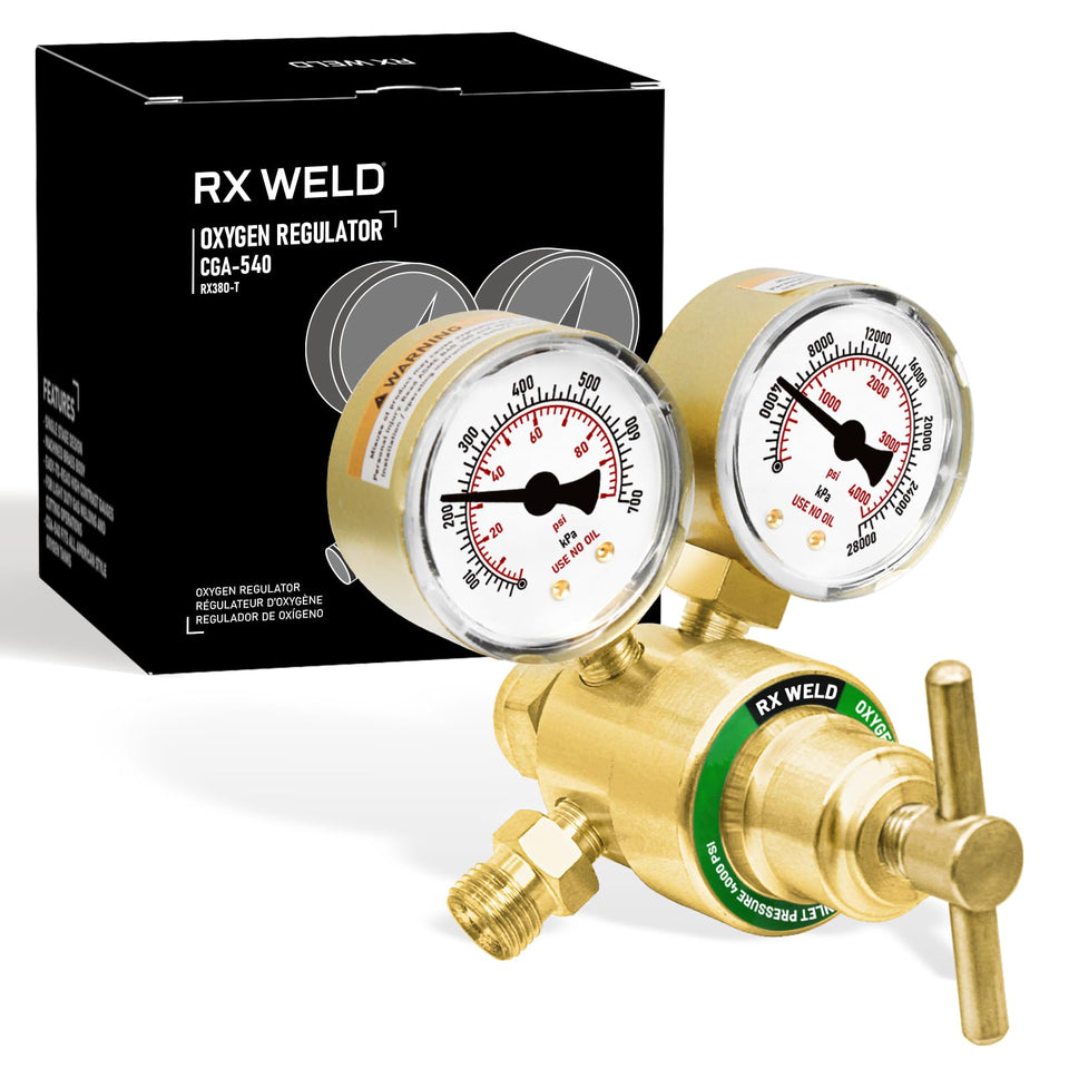 RX WELD oxygen regulator inlet CGA-540 for secure welding gas setup