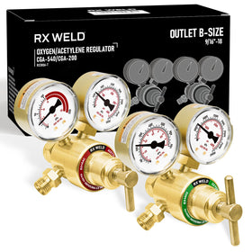 RX WELD regulator oxygen visual dials show precise delivery and control