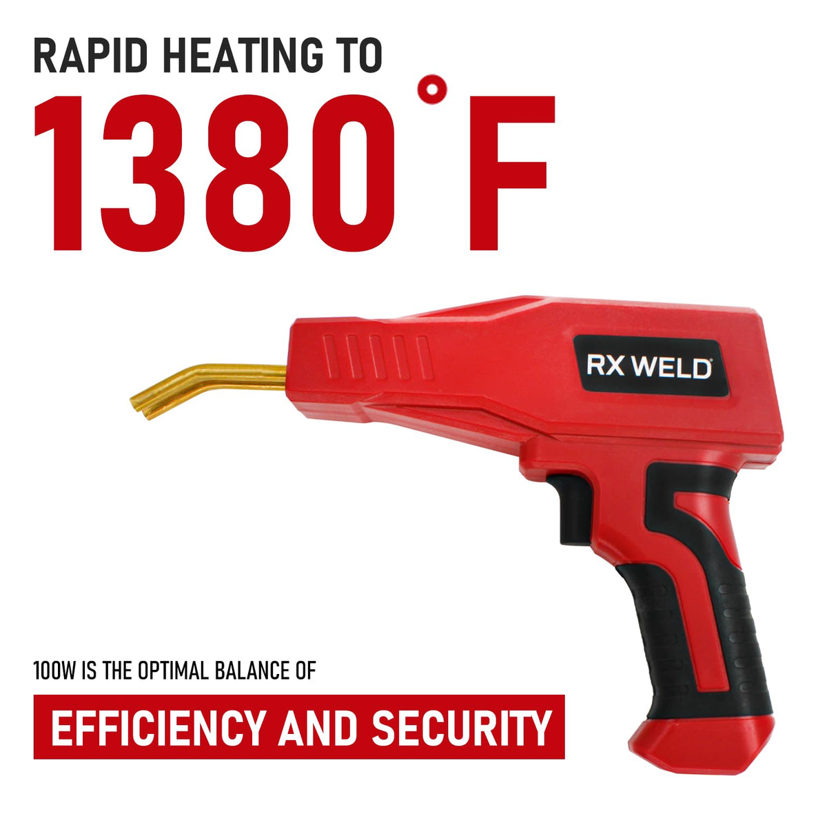 RX WELD two-in-one welder head close-up for seamless plastic repairs