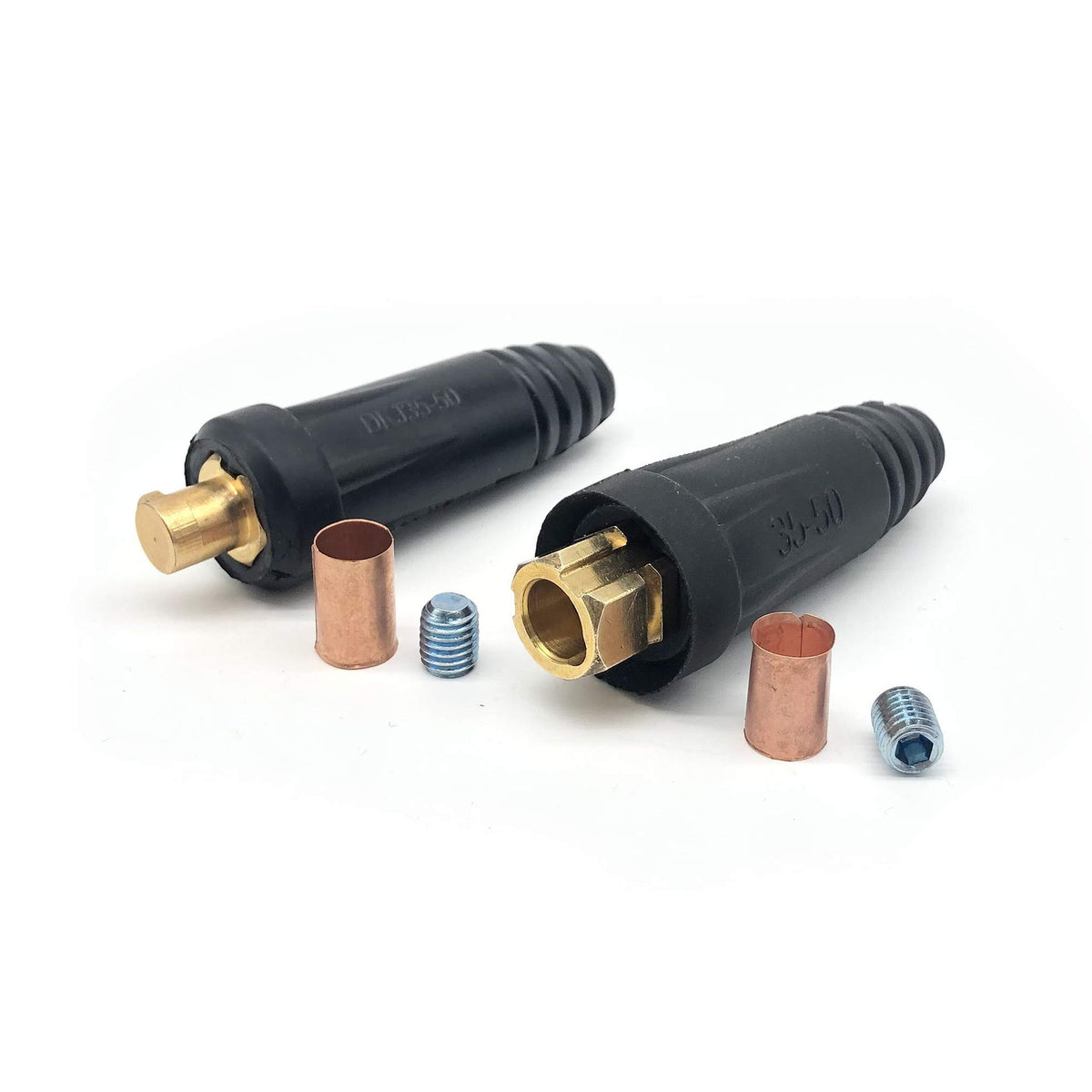 RX WELD welding cable quick connectors 2-set shown with accessories, ideal for reduced downtime.