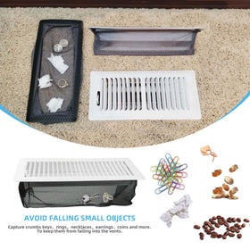 RXSIAT floor register trap installed in vent preserving airflow
