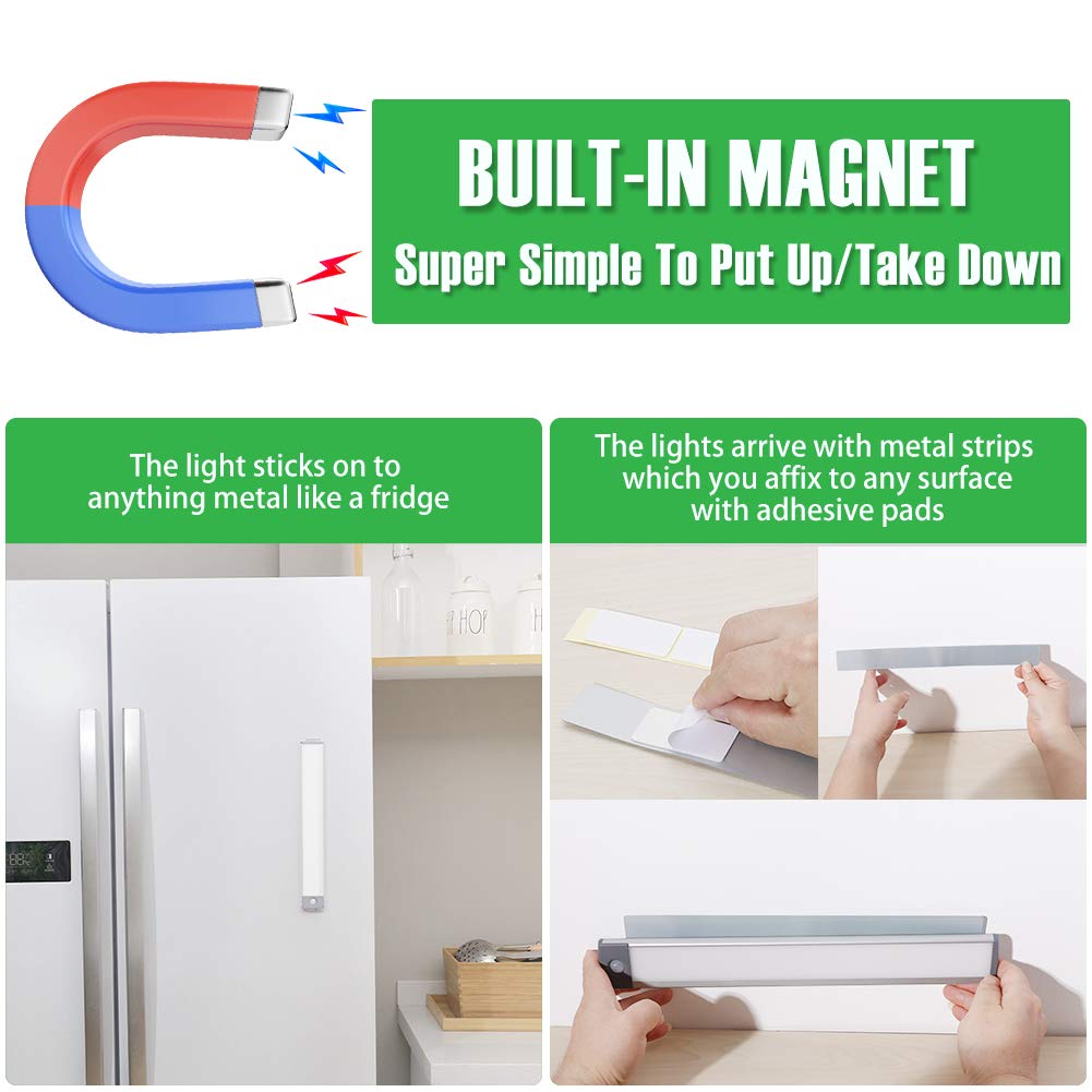 RXWLKJ magnetic-attachment closet light securing to iron surfaces with no screws.