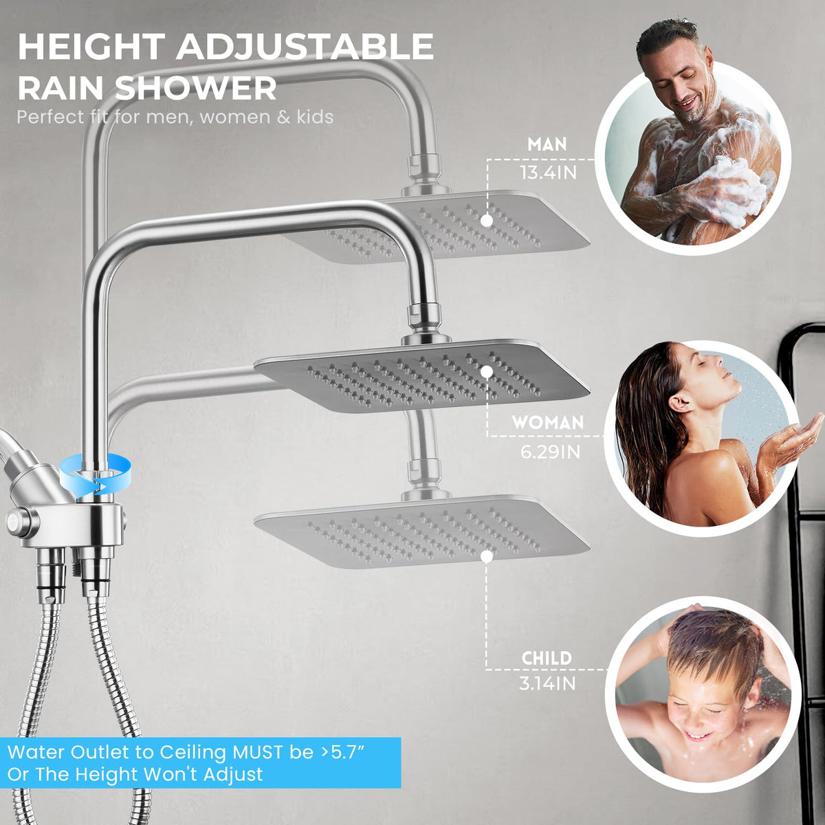 Ryamen adjustable slide bar height up to 13.3 inches for personalized comfort