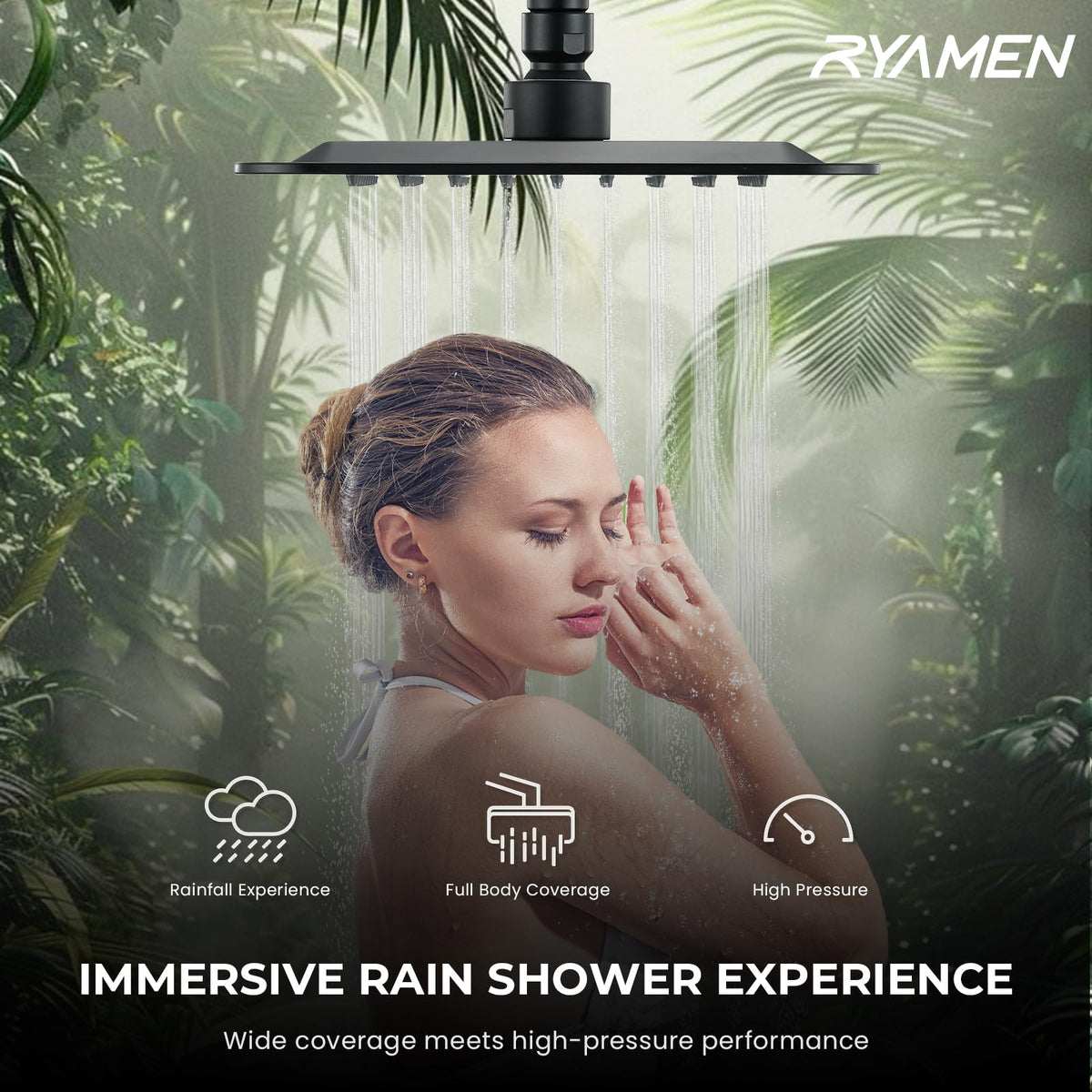 Ryamen handheld unit with seven spray patterns for customizable cleansing.