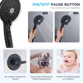 Ryamen one-touch pause button to control water flow easily.