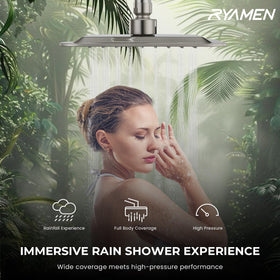 Ryamen handheld shower with seven spray patterns for versatile baths