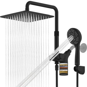 Ryamen dual shower head with rain and handheld spray for spa-like versatility