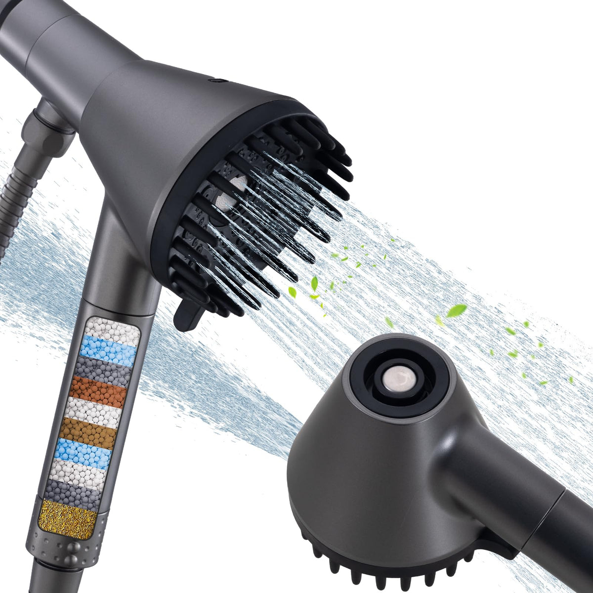 Ryamen magnetic docking: secure handheld release for wet hands and easy reattachment.