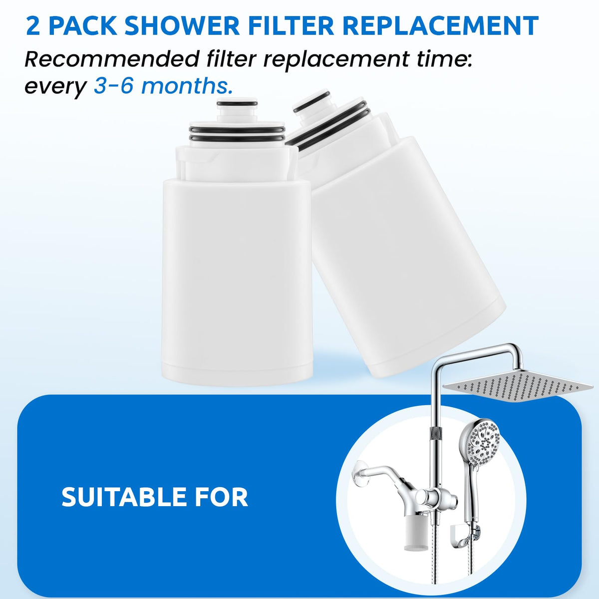 Ryamen 2-pack filter with red medical stone balls for mineral absorption