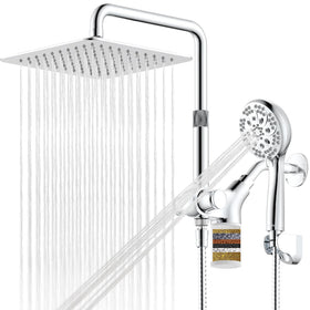 Ryamen 10-inch rain shower head with filtration for cleaner water