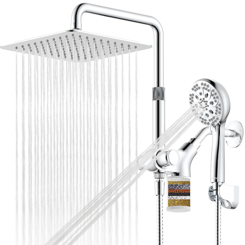 Ryamen 10-inch rain shower head with filtration for cleaner water