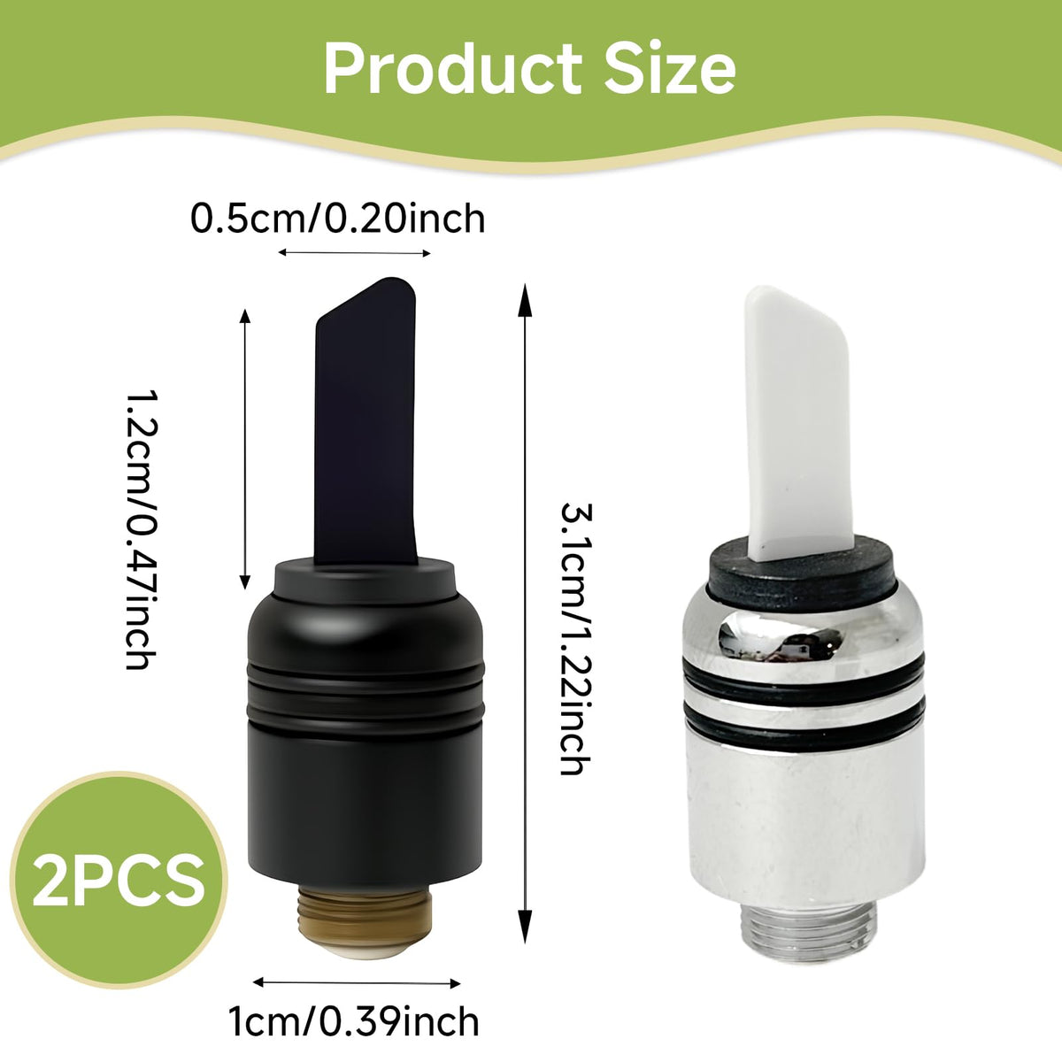 Ryetvok 2-pack black ceramic heating head offering reliable performance.