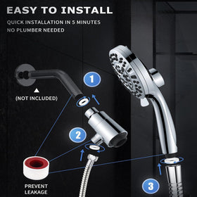 Ryhiac handheld showerhead with 59-inch hose for flexible rinsing.
