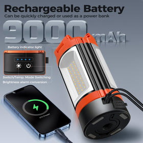 Rylpoint 12000mAh battery powering long-lasting camping lighting sessions