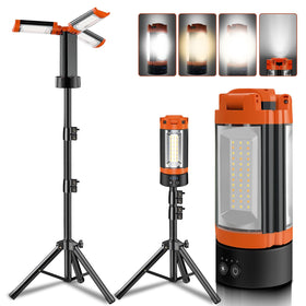 Rylpoint rechargeable light on a stand provides wide-area outdoor illumination