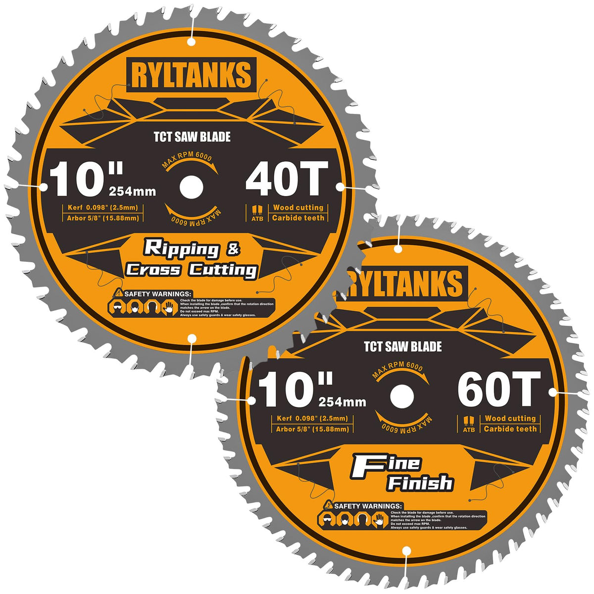 Ryltanks 40T blade close-up, ultra-thin kerf for fast ripping and clean cuts