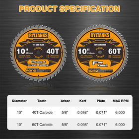 Ryltanks 60T blade close-up, ideal for fine finish and precise crosscuts