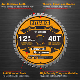 Ryltanks 12-inch ultra finish blade for ultra-fine cuts on hardwoods