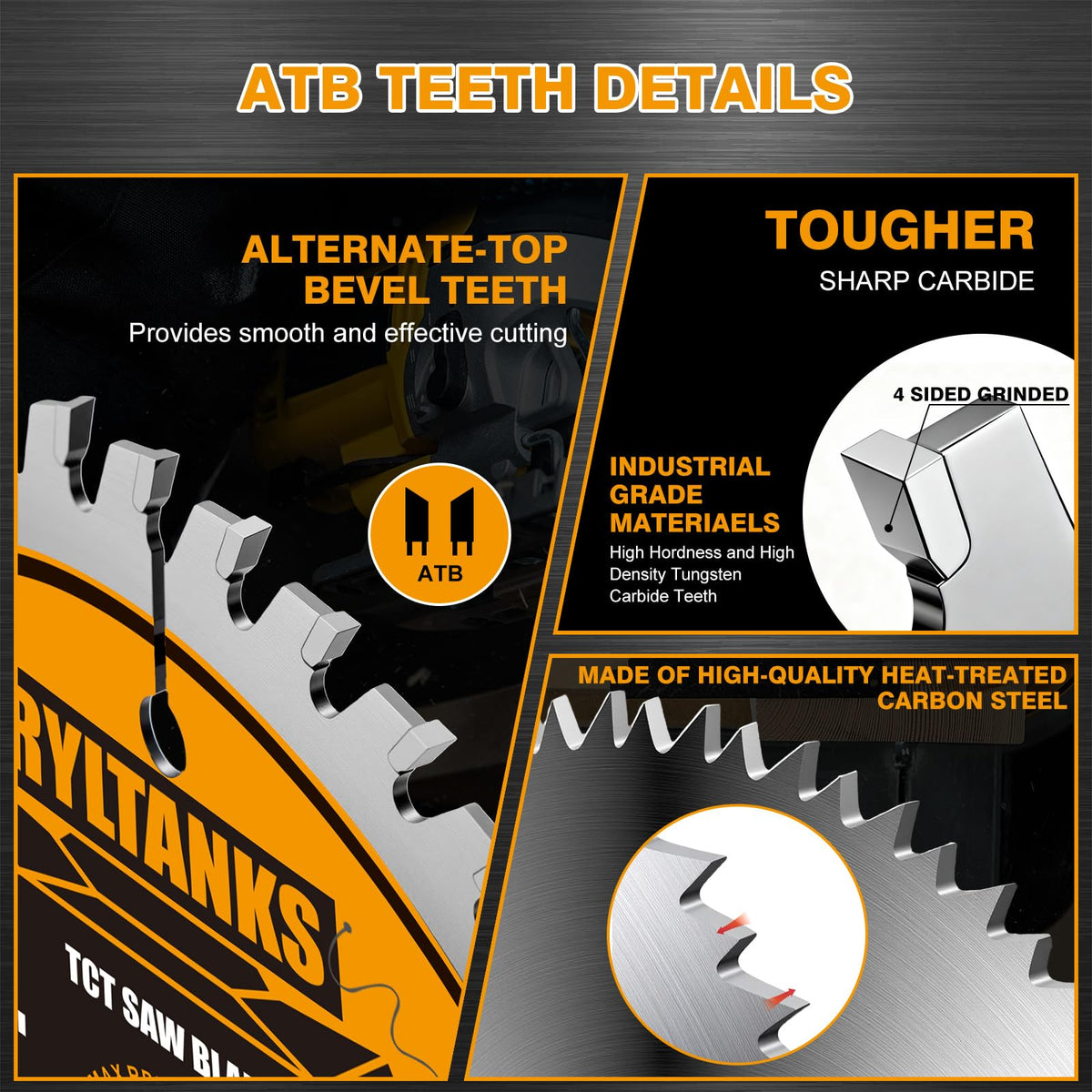 Ryltanks 24T and 40T carbide blades for framing and fine finishing.