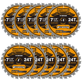 Ryltanks 7-1/4 inch carbide framing blade for fast, clean cuts on hardwoods