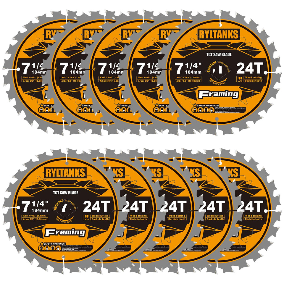 Ryltanks 7-1/4 inch carbide framing blade for fast, clean cuts on hardwoods