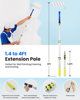 RYMTOX extendable pole reach for high walls and ceilings