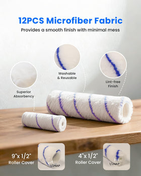 RYMTOX microfiber 9-inch roller for even coverage