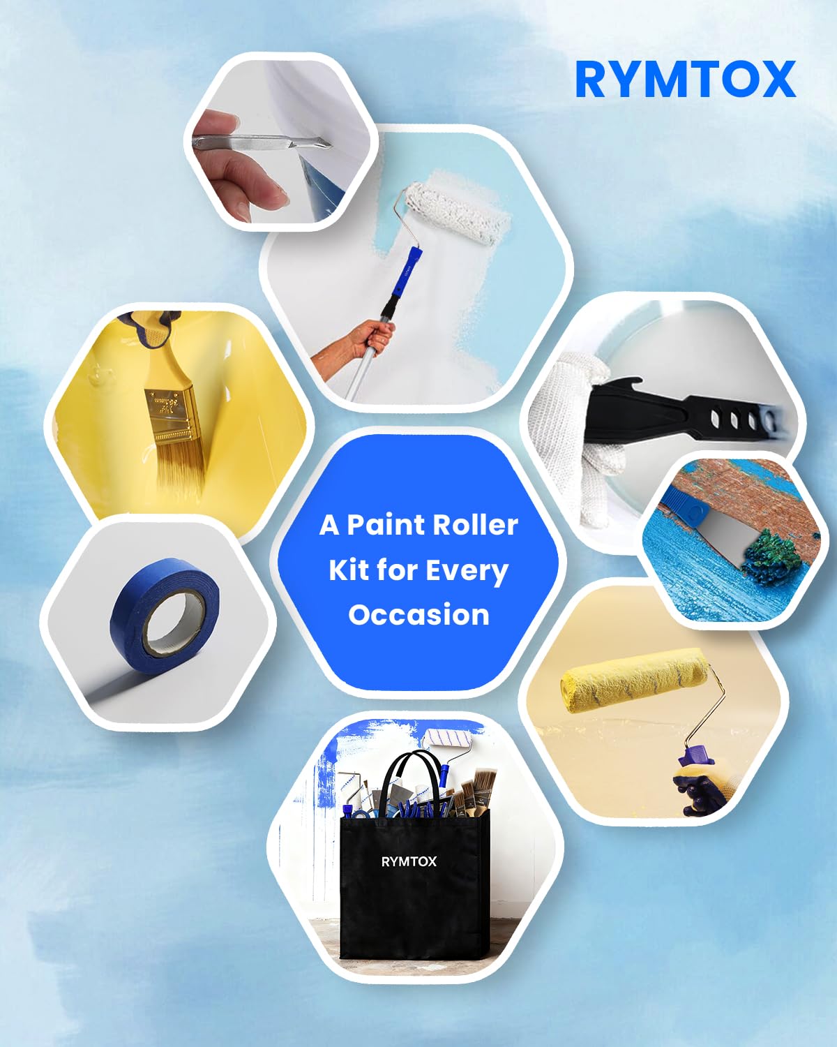 RYMTOX paint tray with liners for clean, drip-free use