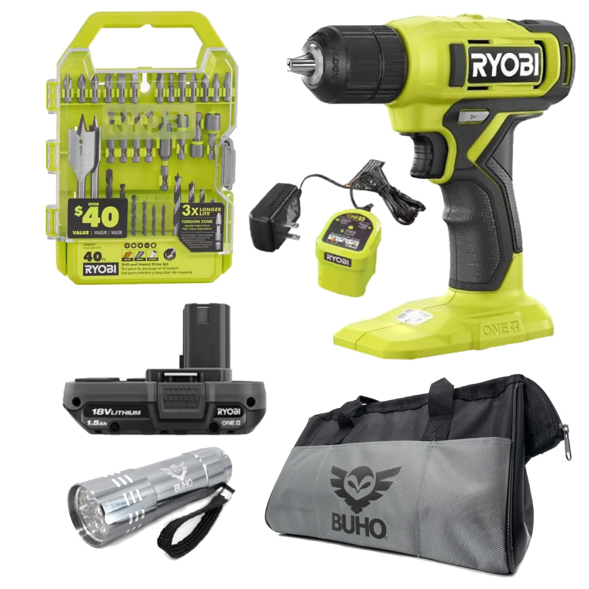 RYOBI 18V drill in use showing cordless power for quick tasks