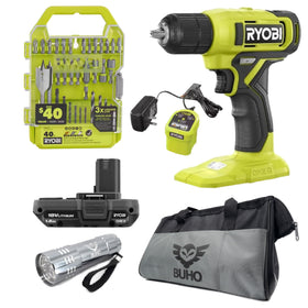 RYOBI 18V drill in use showing cordless power for quick tasks