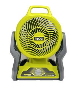 Ryobi portable fan hanging options enable flexible mounting for directed airflow.