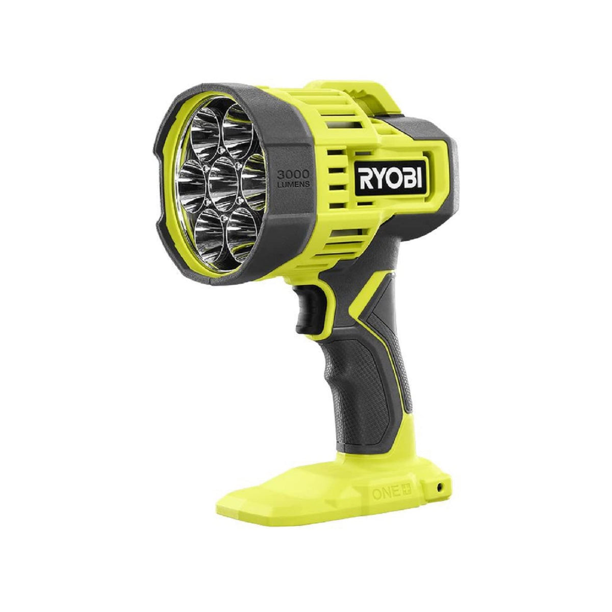 RYOBI 18V ONE+ LED Spotlight showcases a long-range beam for distant outdoor tasks