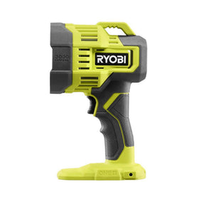RYOBI LED Spotlight featuring a hanging loop for easy storage and flexible placement