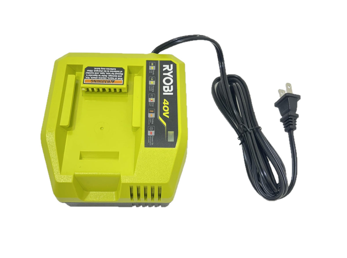 RYOBI 40-Volt Fast Charger wall-mount ready for organized workspace.