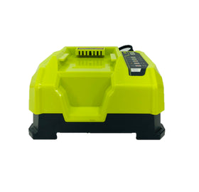 Ryobi 40V Rapid Charger in use with battery demonstrates easy on-site charging.