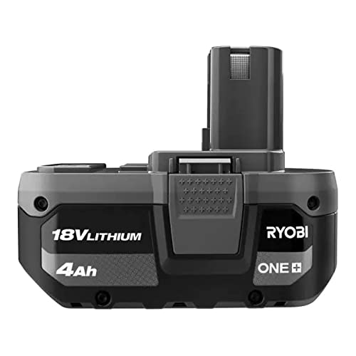 RYOBI One+ 18V 4.0Ah two-pack shown with charging dock for extended runtime.