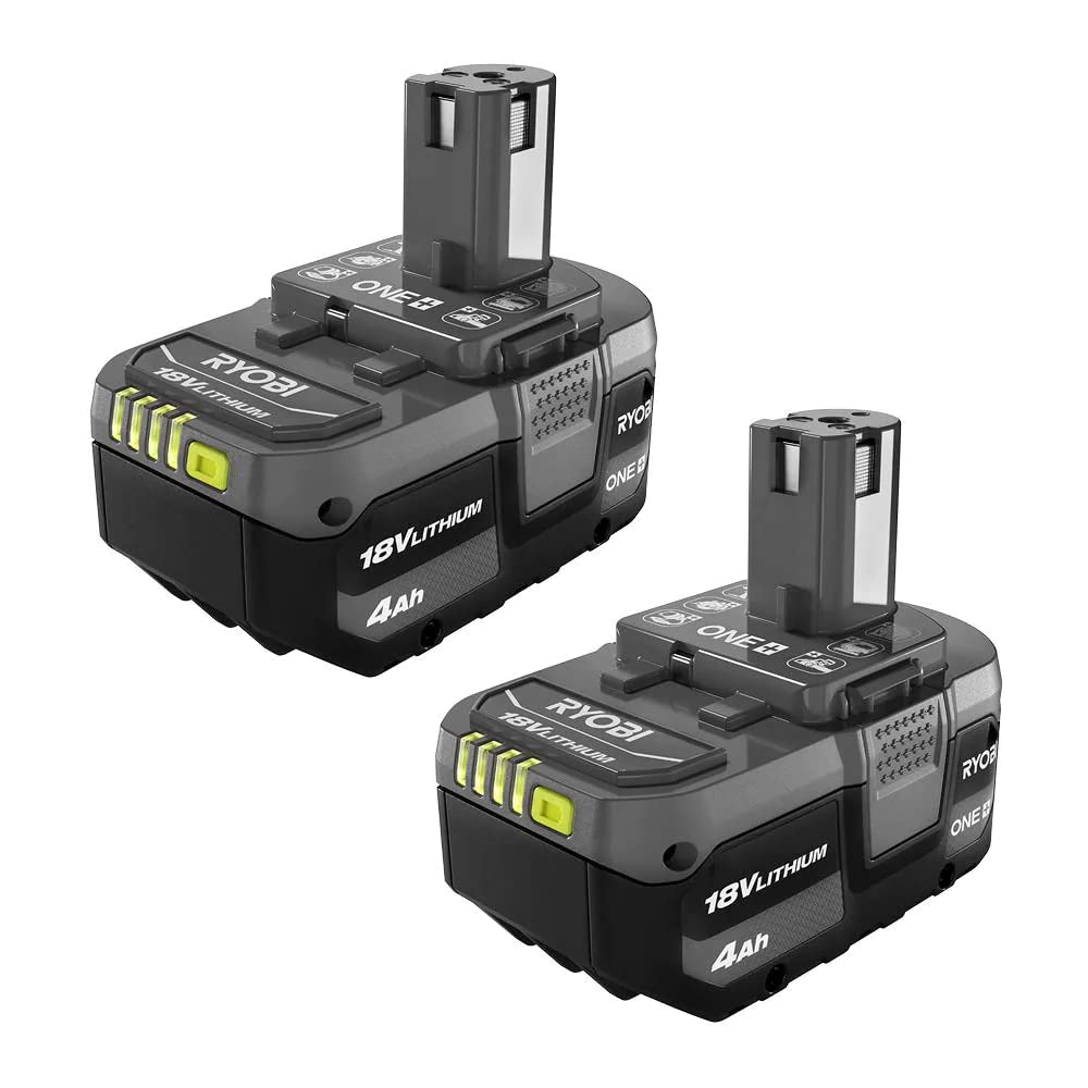 RYOBI One+ 18V 4.0Ah two-pack powers tools for continuous work.