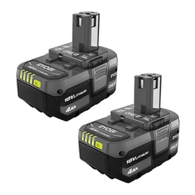 RYOBI One+ 18V 4.0Ah two-pack powers tools for continuous work.