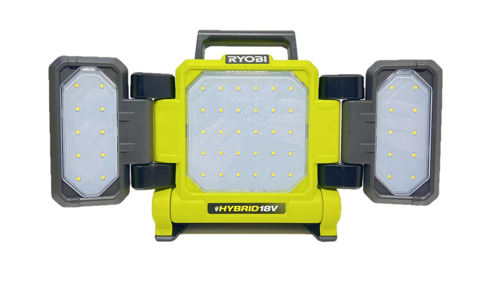 RYOBI ONEAND 18V panel light front view for broad, even illumination in workspace