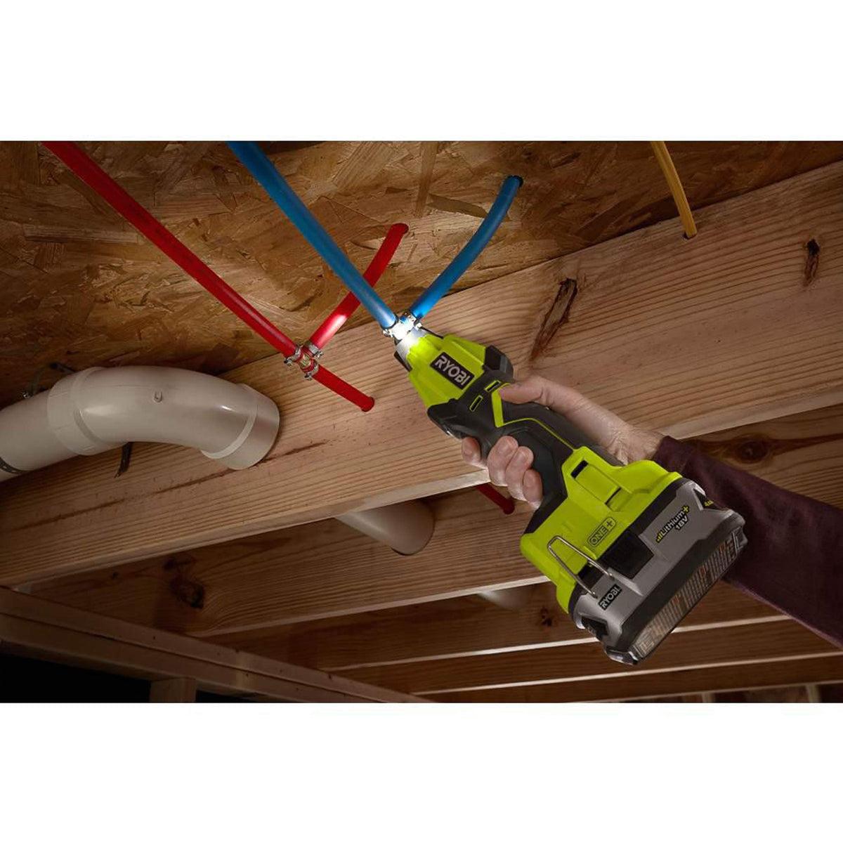 RYOBI ONE+ 18V PEX tubing clamp tool battery not included note