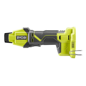 RYOBI ONE+ 18V PEX tubing clamp tool side view highlighting slim profile in tight spaces