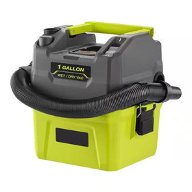 RYOBI ONEAND 18V wet/dry vacuum front view showing compact cleaning power