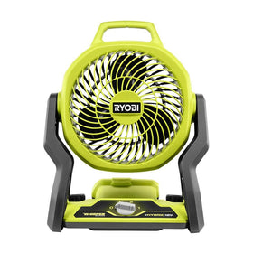 RYOBI ONE+ 18V cordless hybrid Whisper fan with 7-1/2 inch blade ideal for workshops.