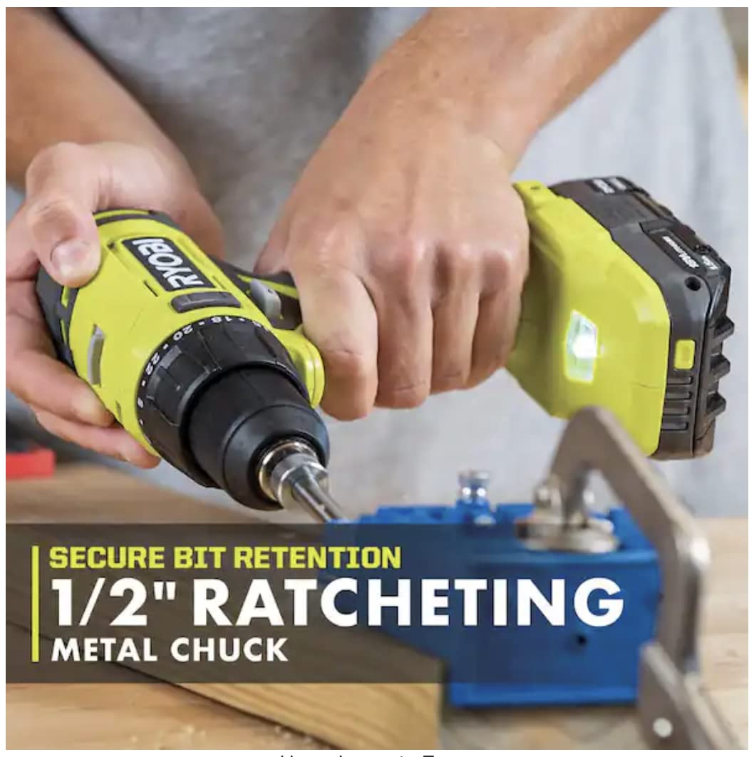 RYOBI ONE+ PCL206B chuck closeup demonstrates secure bit retention for quick jobs