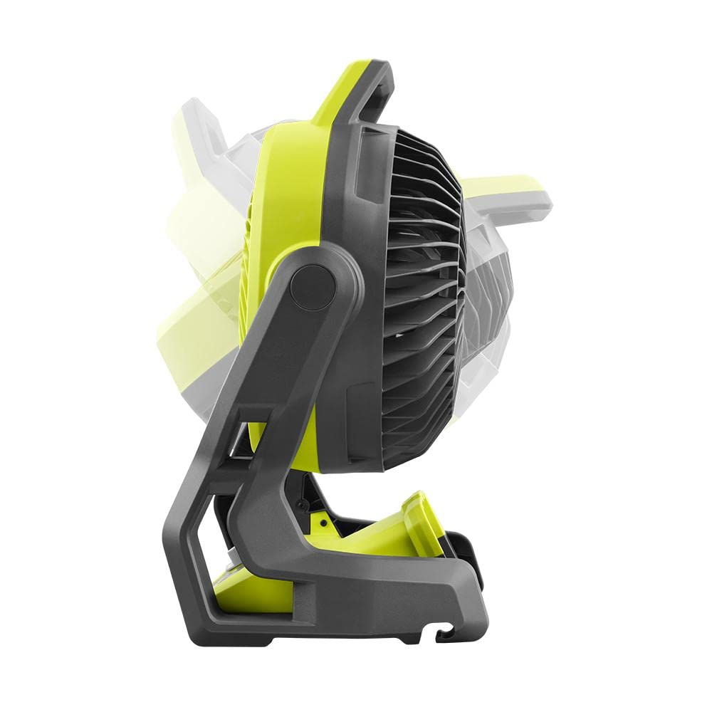 RYOBI ONE+ 18V fan in use on a desk for focused airflow.