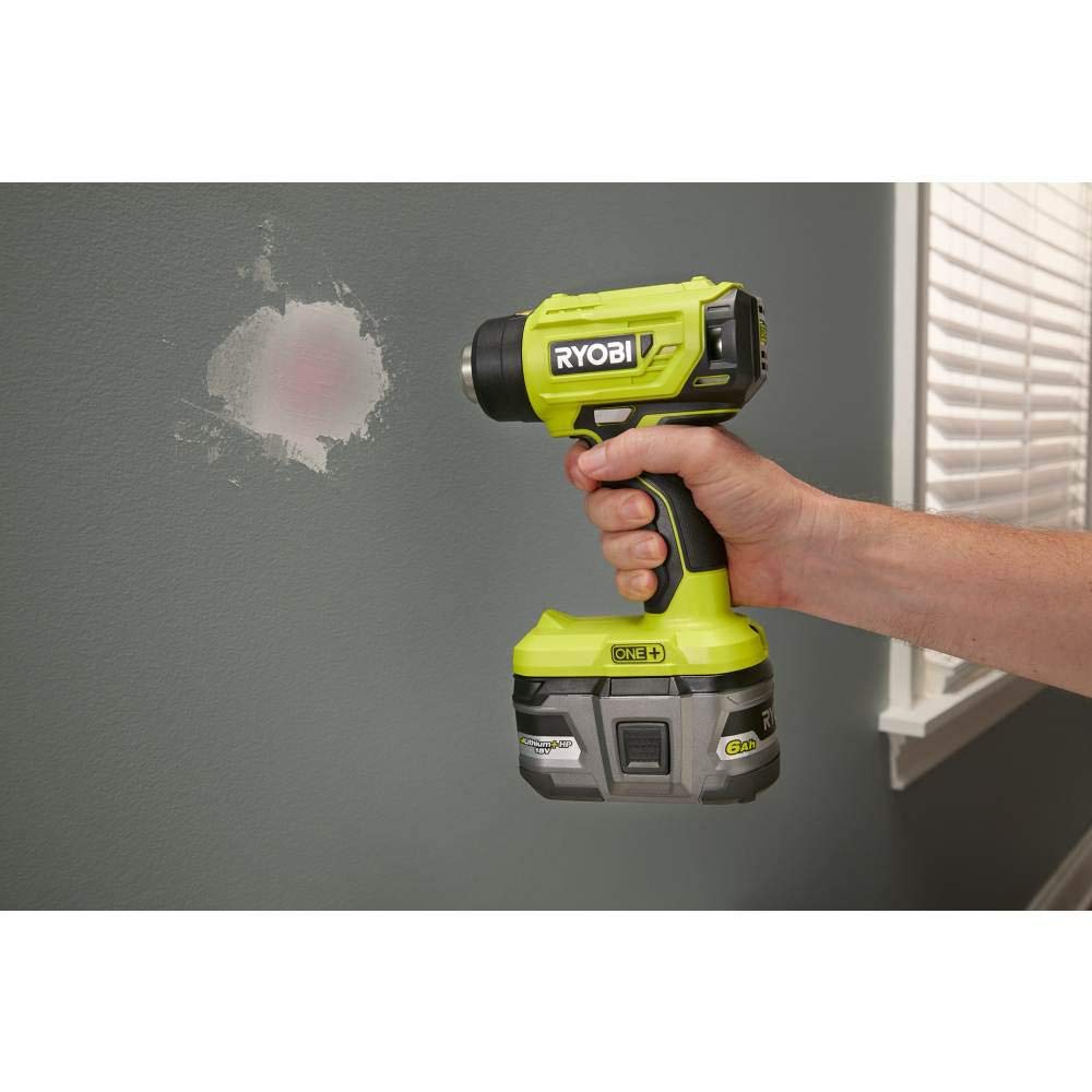 RYOBI ONE+ 18V heat gun fast heat-up for efficient work.
