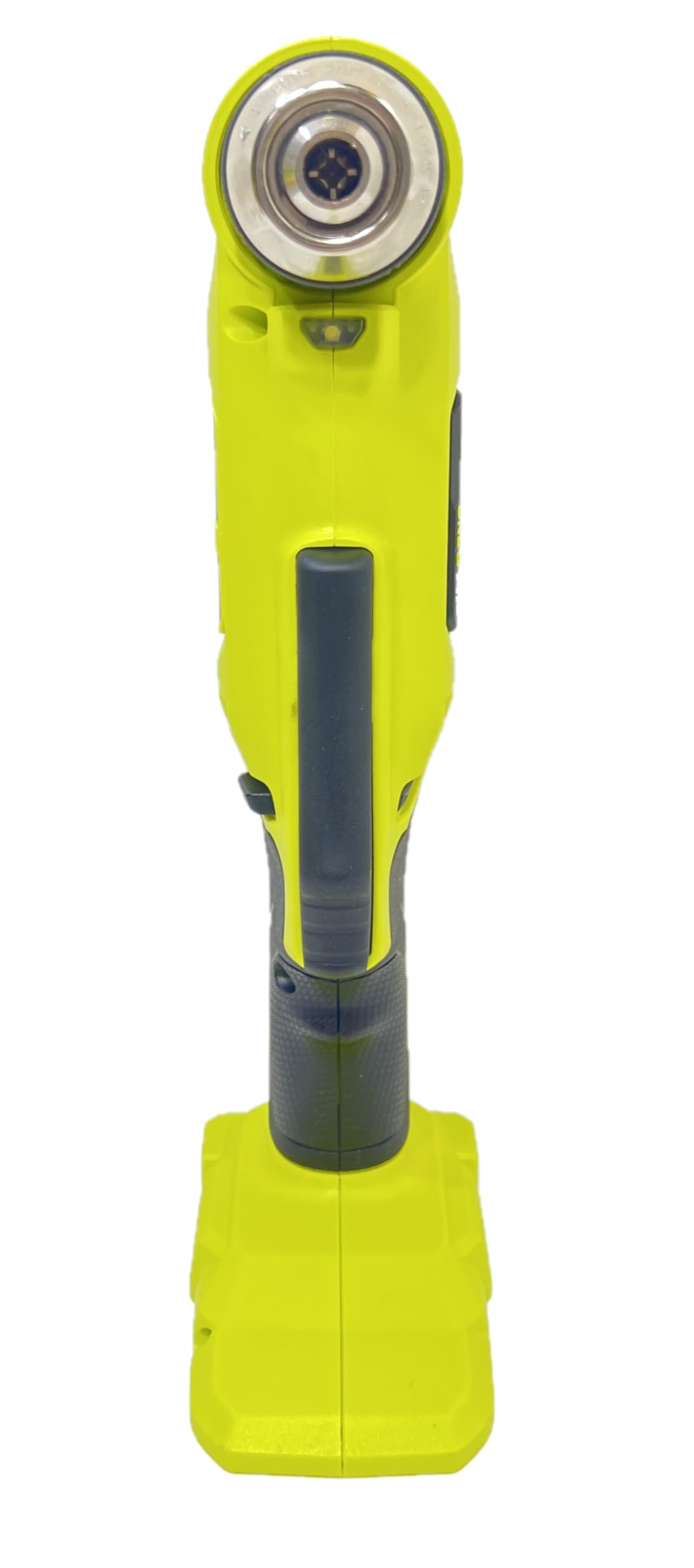 RYOBI 3/8-in chuck close-up with knurling for quick bit changes.