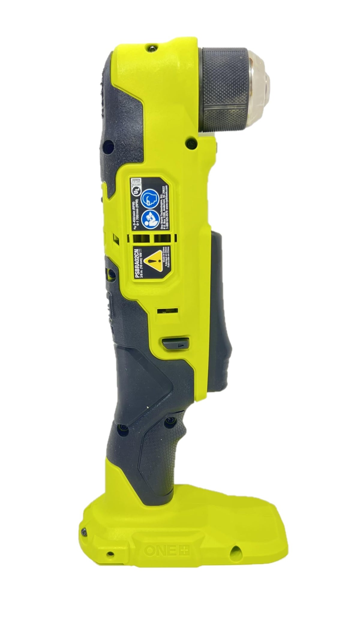 RYOBI ergonomic paddle trigger on compact drill improves grip in tight spots.