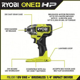 RYOBI ONE+ HP 18V variable speed trigger for control.