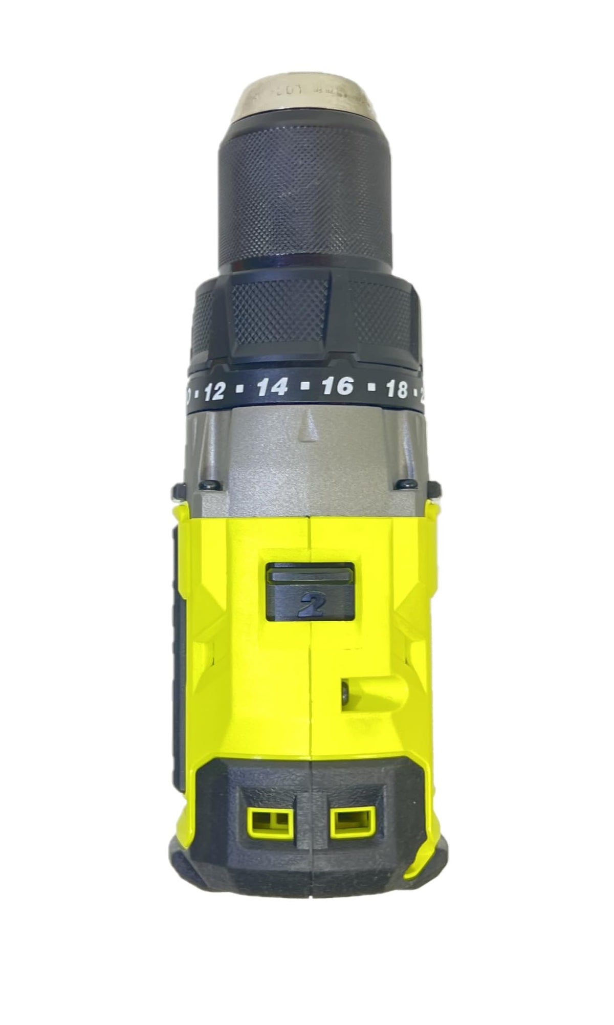 RYOBI drill clutch settings shown for precise torque control.